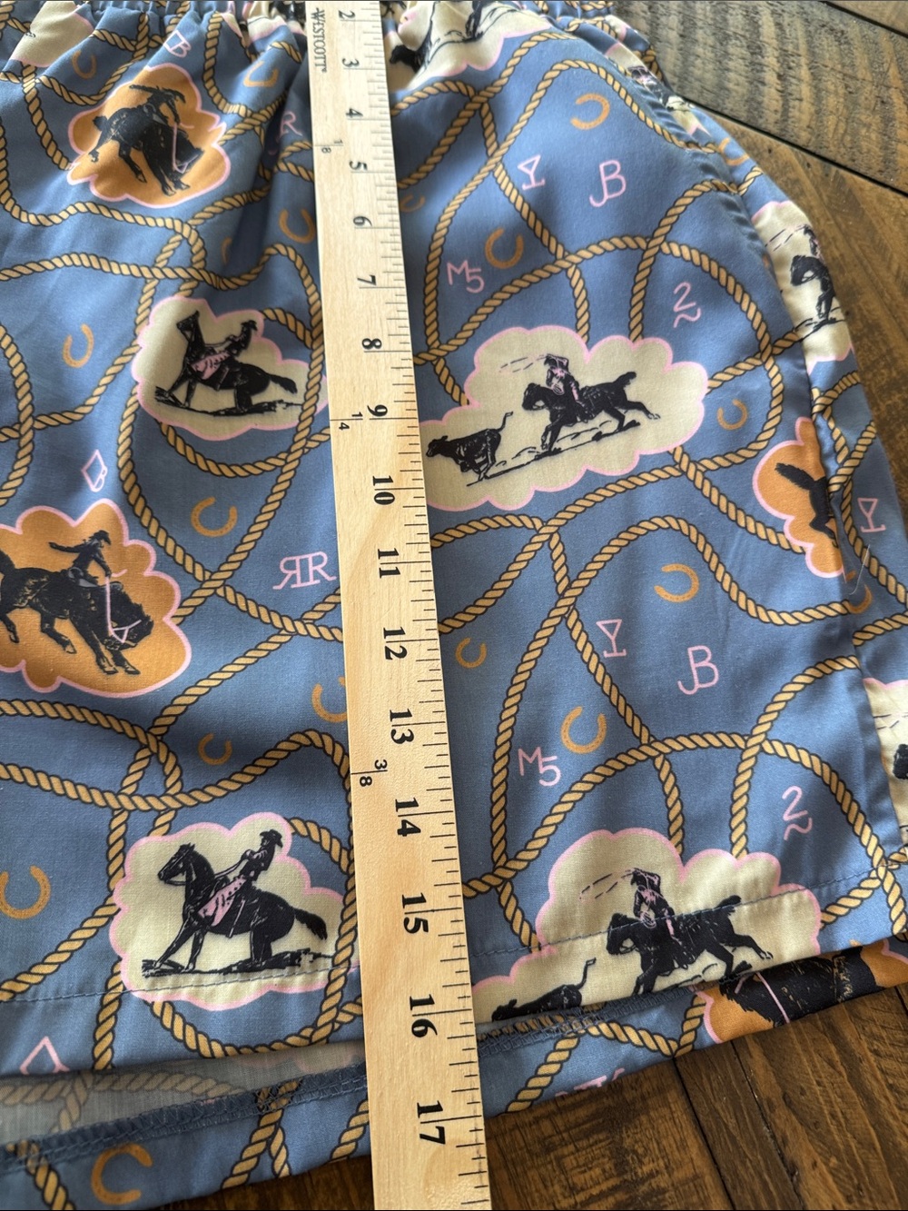Printed Blue Rope-Pattern Bermudas Shorts - Picture 4 of 6